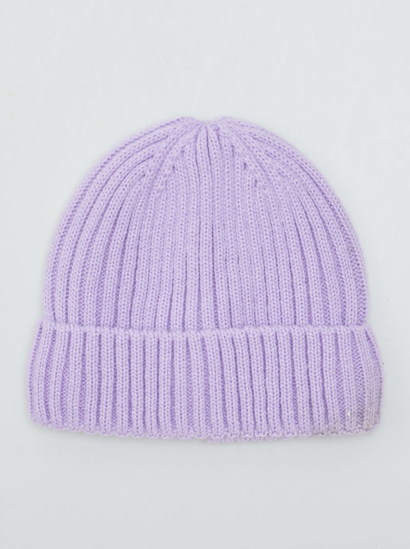 Berretto in maglia a coste VIOLA - Kiabi