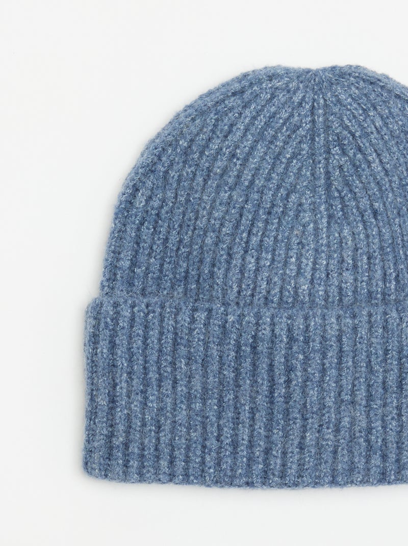 Berretto in maglia a costine Blu - Kiabi