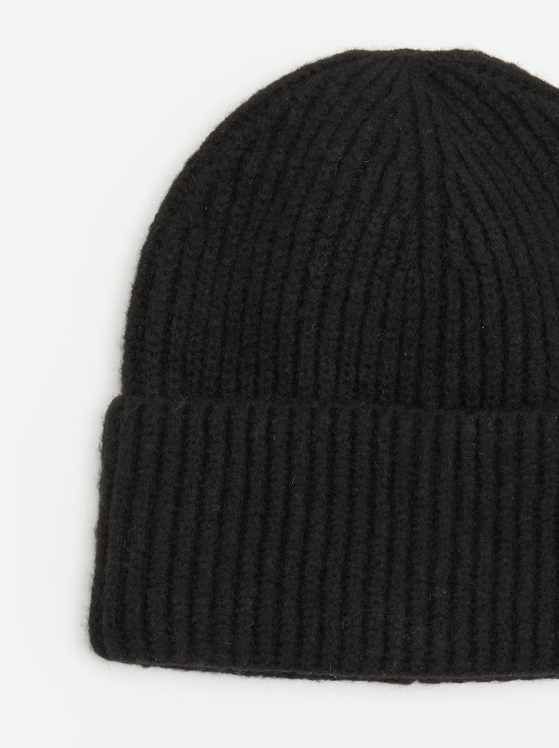 Berretto in maglia a costine Nero - Kiabi