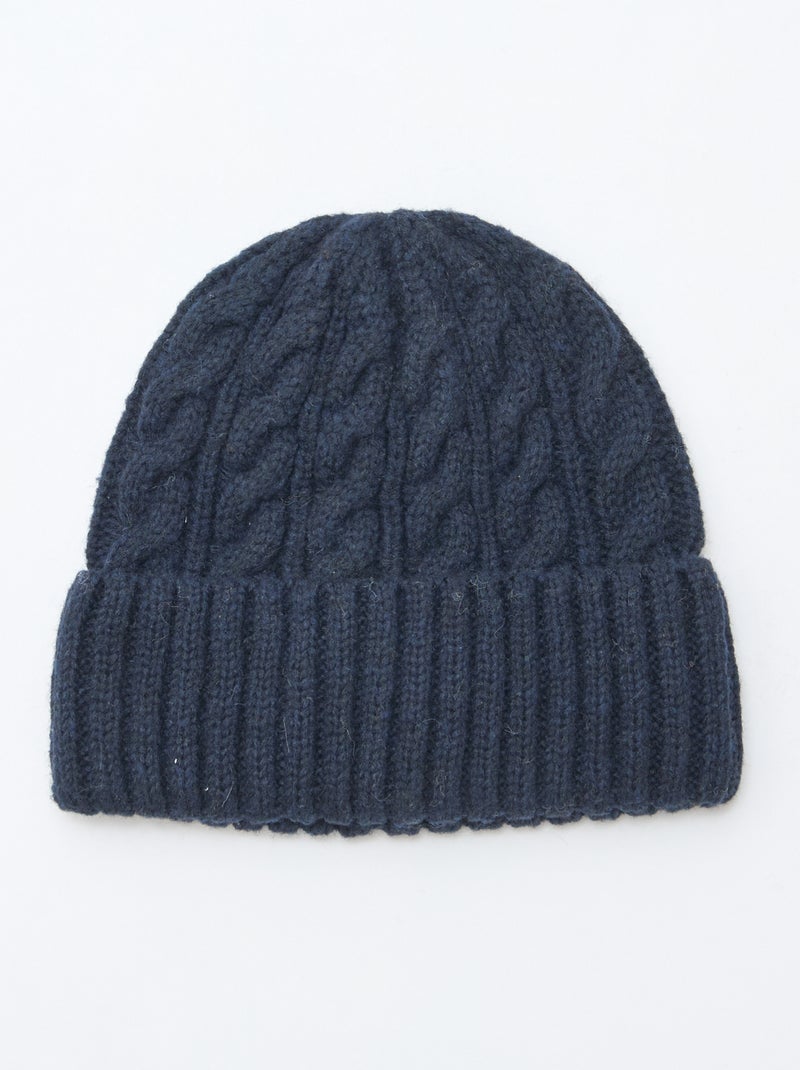 Berretto in maglia a trecce Blu - Kiabi