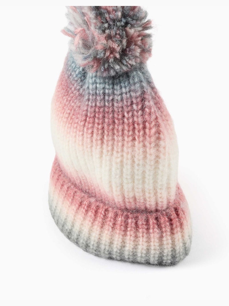 Berretto in maglia con effetto sfumato e pompon Multicolore - Kiabi