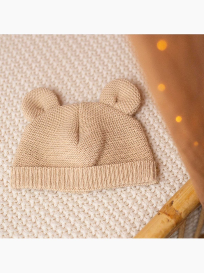 Berretto in maglia con piccole orecchie Marrone cappuccino - Kiabi