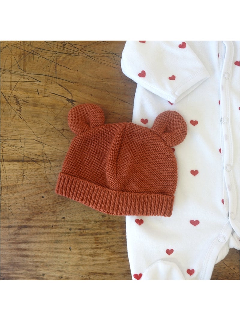 Berretto in maglia con piccole orecchie Terracotta - Kiabi