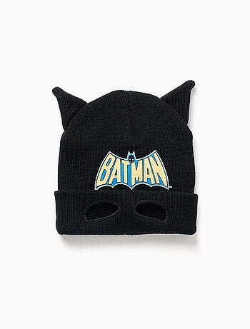 Berretto in maglia con stampa di batman e orecchie 3d