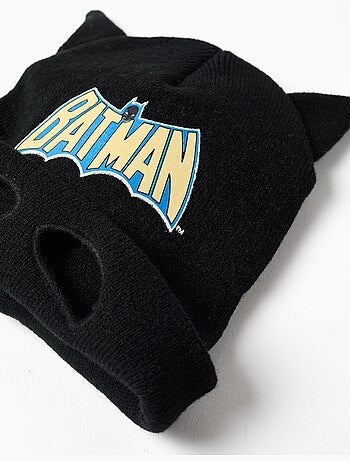 Berretto in maglia con stampa di batman e orecchie 3d