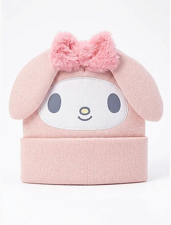 Berretto in maglia hello kitty rosa