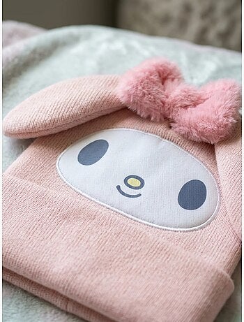 Berretto in maglia hello kitty rosa