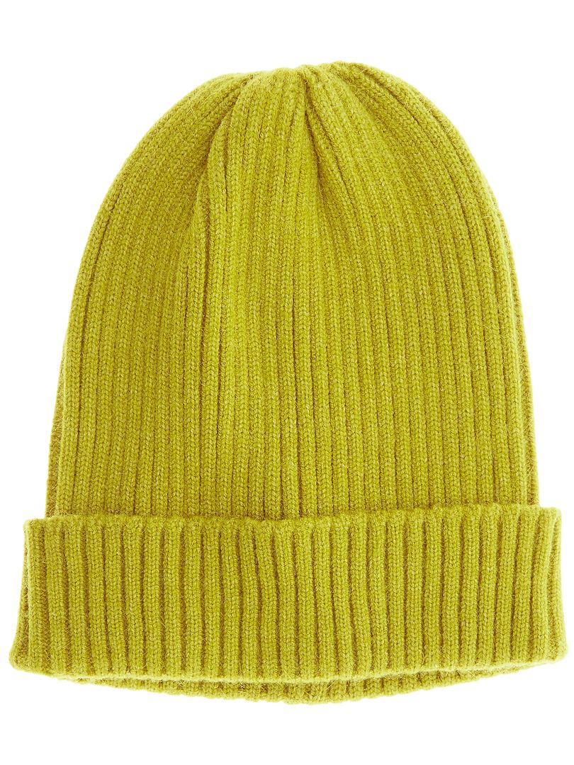 Berretto maglia a coste giallo - Kiabi