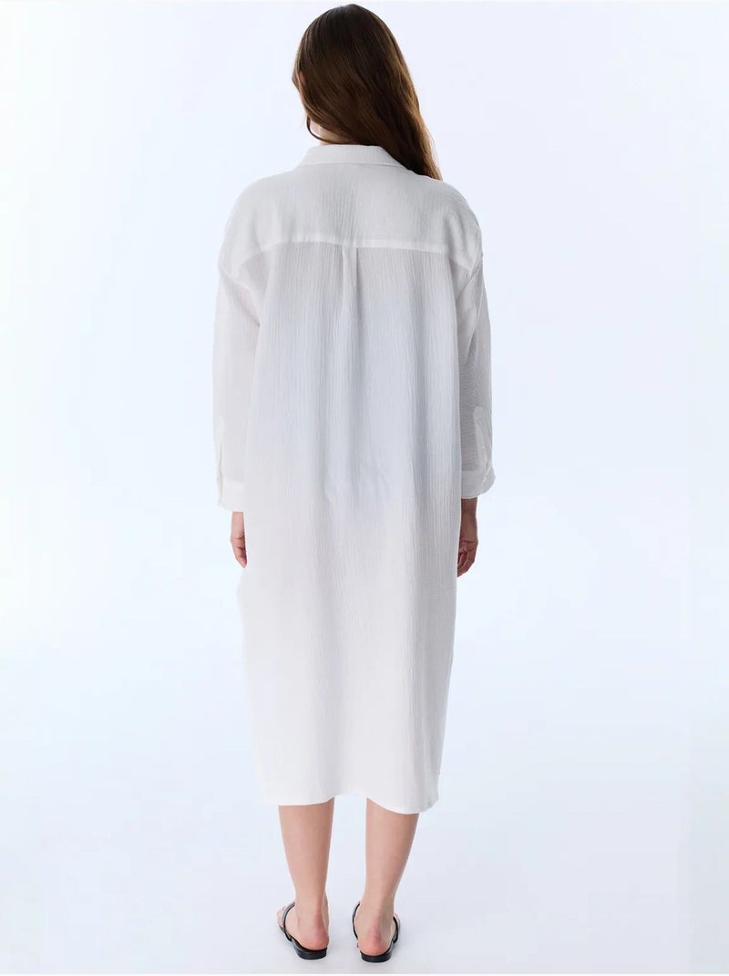 Bia caftan a maniche lunghe penti Bianco - Kiabi