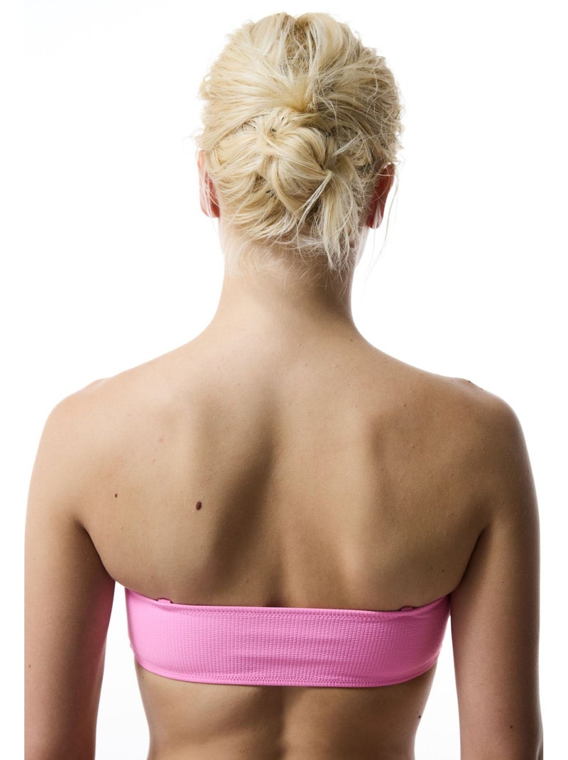 Bia top bikini senza spalline con nodo penti Rosa fluo/Solinotes - Kiabi