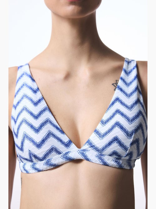 Biana top bikini con scollo a v profondo e motivo zigzag penti - Kiabi Biana top bikini con scollo a v profondo e motivo zigzag penti - Kiabi