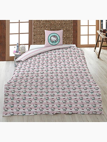 Biancheria Letto Bambina Hello Kitty Club 140x200 cm + Federa 65x65 cm Cotone-Poliestere Reversibile