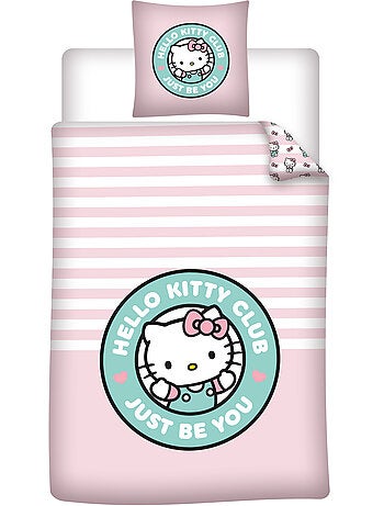 Biancheria Letto Bambina Hello Kitty Club 140x200 cm + Federa 65x65 cm Cotone-Poliestere Reversibile