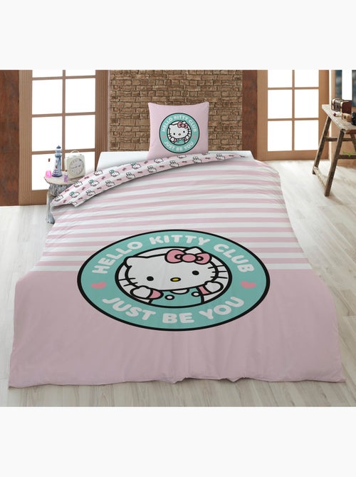 Biancheria Letto Bambina Hello Kitty Club 140x200 cm + Federa 65x65 cm Cotone-Poliestere Reversibile - Kiabi