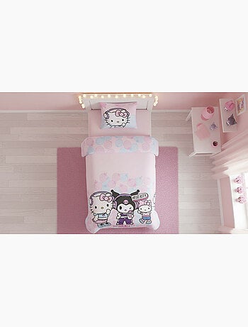 Biancheria Letto Bambina Hello Kitty & Friends 140x200 cm + Federa 65x65 cm Cotone-Poliestere Revers