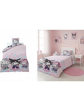 Biancheria Letto Bambina Hello Kitty & Friends 140x200 cm + Federa 65x65 cm Cotone-Poliestere Revers