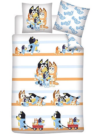 Biancheria Letto Bambino Bluey Famiglia 140x200 cm + Federa 65x65 cm 100% Cotone