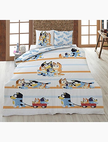 Biancheria Letto Bambino Bluey Famiglia 140x200 cm + Federa 65x65 cm 100% Cotone