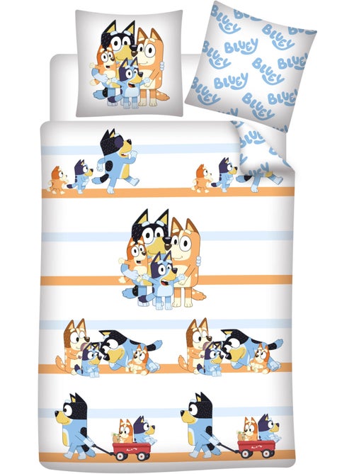 Biancheria Letto Bambino Bluey Famiglia 140x200 cm + Federa 65x65 cm 100% Cotone - Kiabi