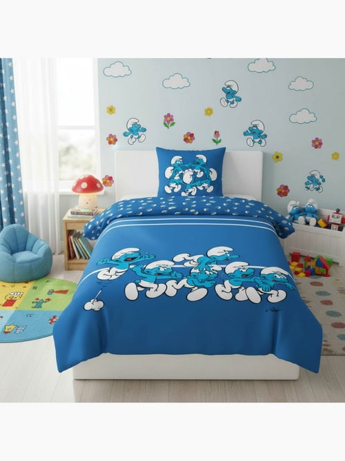 Biancheria Letto Bambino I Puffi 140x200 cm + Federa 65x65 cm Cotone-Poliestere - Kiabi