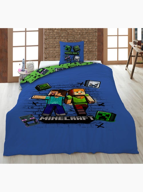Biancheria Letto Bambino Minecraft 140x200 cm + Federa 63x63 cm 100% Poliestere - Kiabi