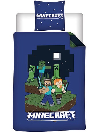 Biancheria Letto Bambino Minecraft 140x200 cm + Federa 65x65 cm Cotone-Poliestere