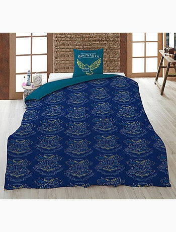 Biancheria Letto Harry Potter Hogwarts 140x200 cm + Federa 63x63 cm 100% Poliestere Reversibile