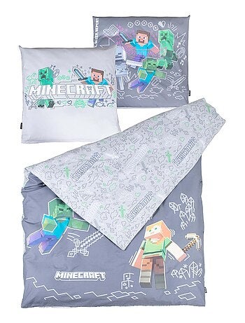 Biancheria letto reversibile 100% cotone con cerniera "Roba" – Minecraft