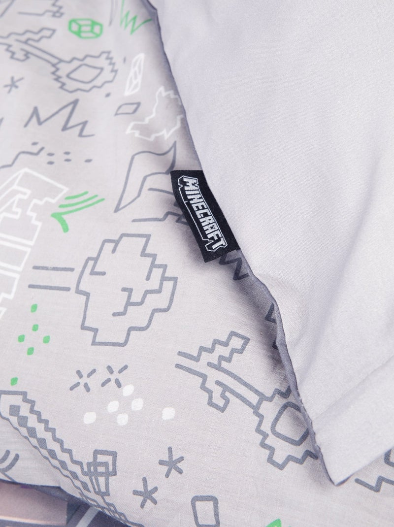 Biancheria letto reversibile 100% cotone con cerniera "Roba" – Minecraft Grigio giallo grigio - Kiabi