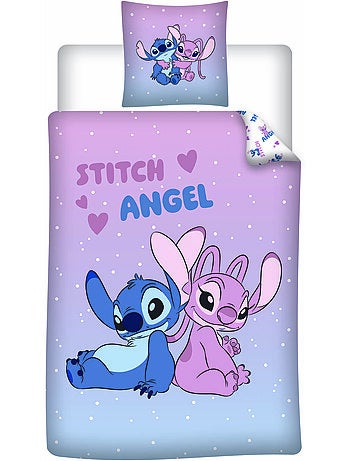 Biancheria Letto Stitch & Angel Disney 140x200 cm + Federa 65x65 cm Cotone-Poliestere