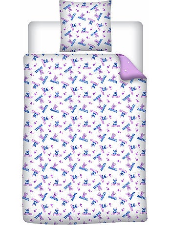 Biancheria Letto Stitch & Angel Disney 140x200 cm + Federa 65x65 cm Cotone-Poliestere