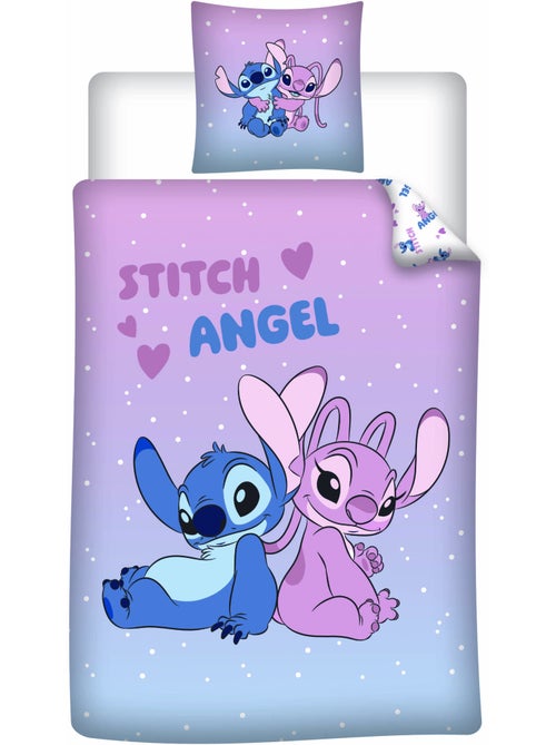 Biancheria Letto Stitch & Angel Disney 140x200 cm + Federa 65x65 cm Cotone-Poliestere - Kiabi