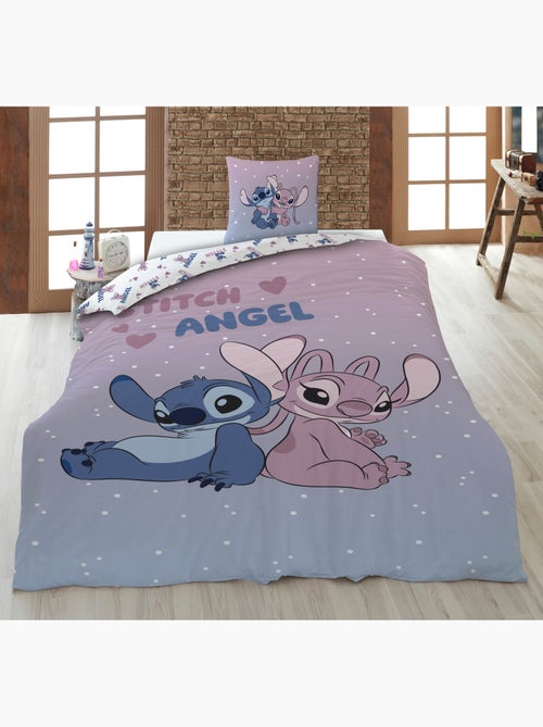 Biancheria Letto Stitch & Angel Disney 140x200 cm + Federa 65x65 cm Cotone-Poliestere - Kiabi