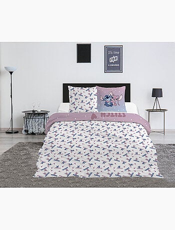 Biancheria Letto Stitch & Angel Disney 200x200 cm + 2 Federe 65x65 cm Cotone-Poliestere