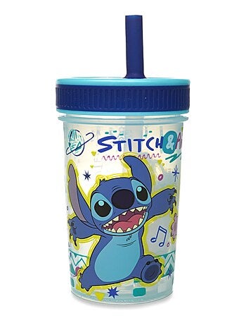 Bicchiere con cannuccia anti-perdite Disney Lilo & Stitch 420 ml senza BPA