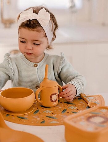 Bicchiere in silicone con manici e cannuccia - animali | Sassi Junior