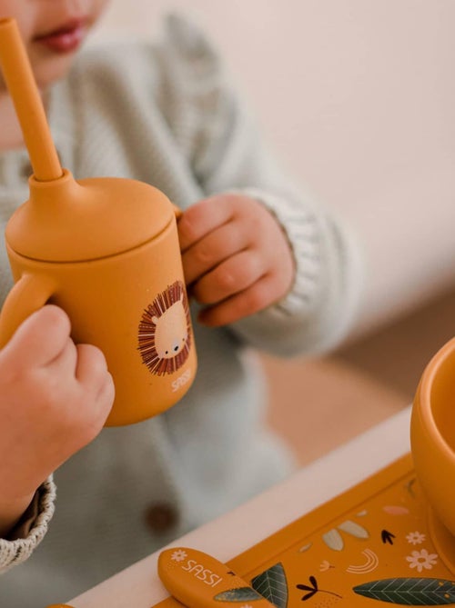 Bicchiere in silicone con manici e cannuccia - animali | Sassi Junior - Kiabi