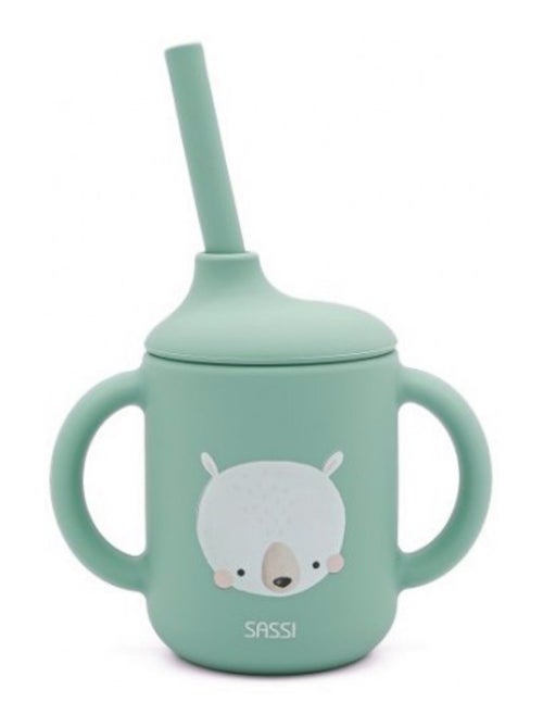 Bicchiere in silicone con manici e cannuccia - animali | sassi junior | sassi junior - Kiabi