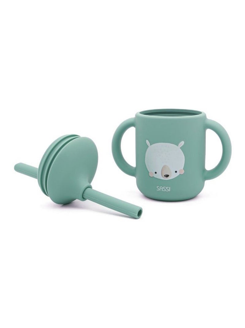 Bicchiere in silicone con manici e cannuccia - animali | sassi junior | sassi junior Blu - Kiabi