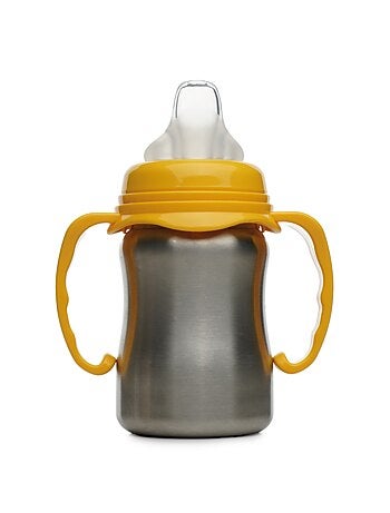 Tazza da apprendimento in acciaio inox 180 ml Thermobaby anti-perdita con beccuccio in silicone