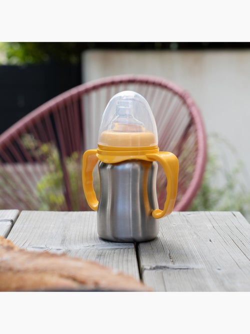 Bicchiere per l’apprendimento 180 ml Thermobaby in acciaio inox 18/10 silicone beccuccio morbido - Kiabi