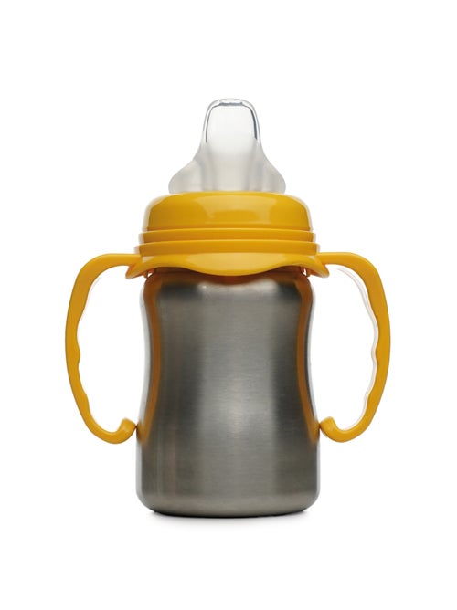 Bicchiere per l’apprendimento 180 ml Thermobaby in acciaio inox 18/10 silicone beccuccio morbido - Kiabi