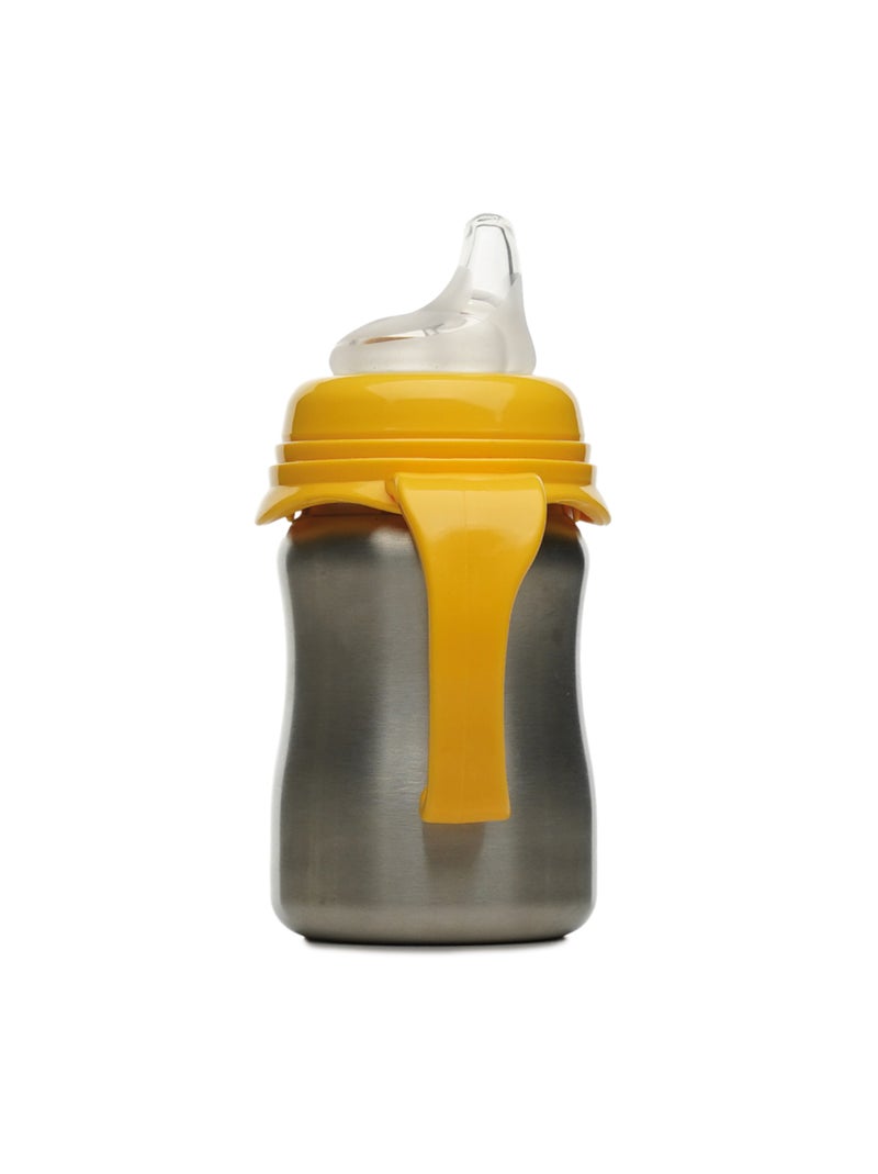 Bicchiere per l’apprendimento 180 ml Thermobaby in acciaio inox 18/10 silicone beccuccio morbido Giallo scuro - Kiabi