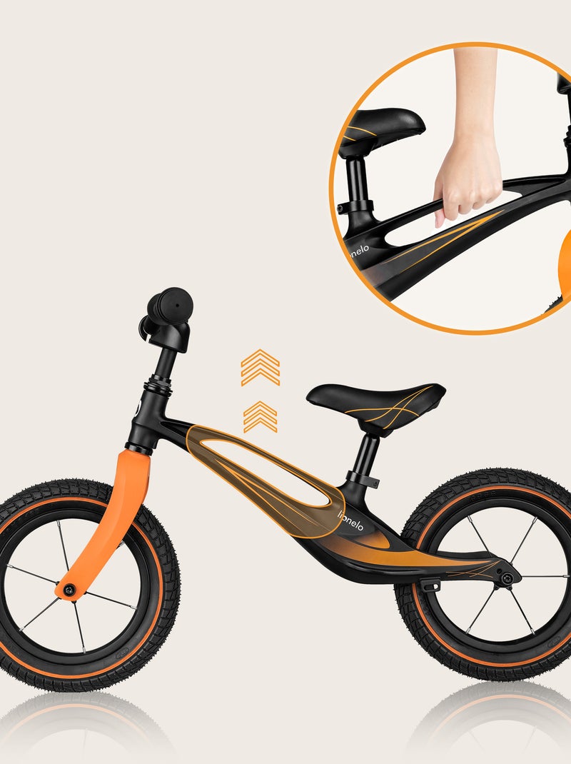 Bici da equilibrio ad aria LIONELO Bart - Bici per bambini - Fino a 30 kg - Leggera - Manubrio e sed Nero - Kiabi