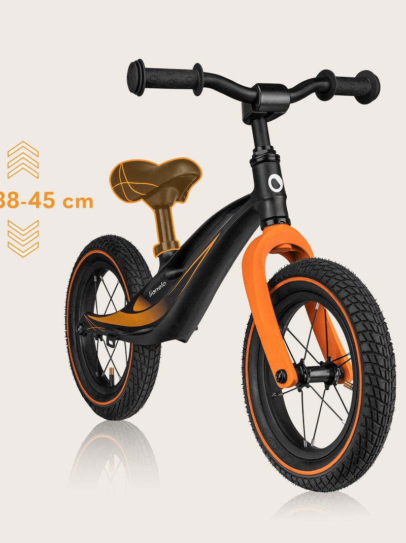 Bici da equilibrio ad aria LIONELO Bart - Bici per bambini - Fino a 30 kg - Leggera - Manubrio e sed Nero - Kiabi