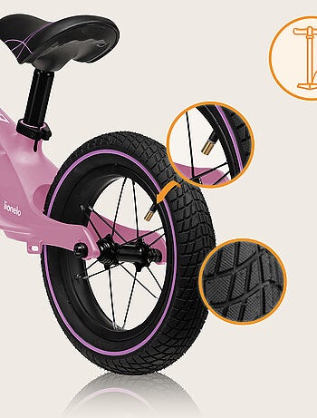 Bici da equilibrio ad aria LIONELO Bart - Bici per bambini - Fino a 30 kg - Leggera - Manubrio e sed