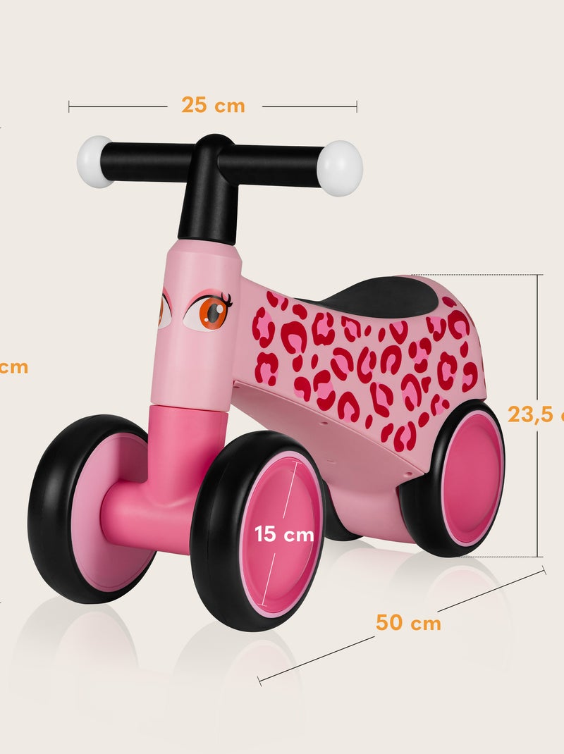 Bici da equilibrio LIONELO Sammy - Bicicletta per bambini - 4 ruote - Ergonomica - Impugnature morbi Rosa - Kiabi