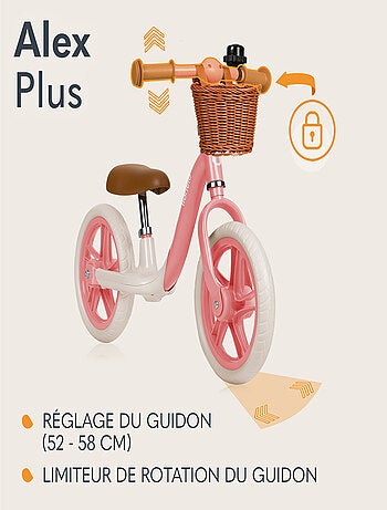 Bici senza pedali LIONELO Alex Plus - Leggera - Sella comoda - Regolabile - Cestino e campanello inc