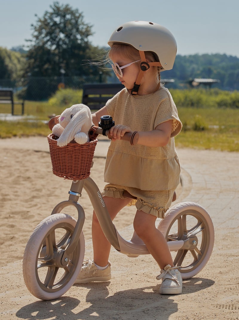 Bici senza pedali LIONELO Alex Plus con casco - Leggera - Sella comoda - Cestino e campanello inclus Beige - Kiabi