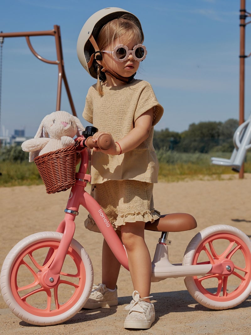 Bici senza pedali LIONELO Alex Plus con casco - Leggera - Sella comoda - Cestino e campanello inclus Rosa - Kiabi